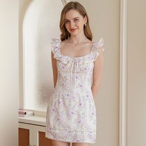 Rosie Posie Lilac Lace-Trim Sundress NWT size medium